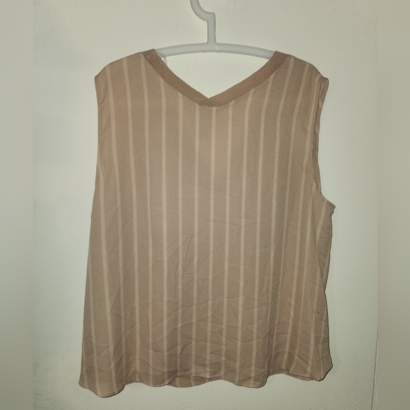 NWT Worthington VNeck Tank Top Blouse Vest Tan 1X - Picture 2 of 4
